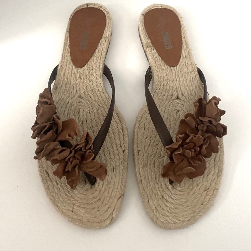 Nara Shoes Pedro Land T Moro Woven Flower Slip On Sandal New In Box